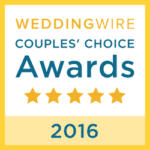 a badge from the WeddingWire Couples' Choice Awards 2016